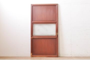 アンティーク建具　レーザー組子入れます!　上質な和を演出するガラス帯戸1枚(引き戸、ガラス戸、板戸)(R-069233)