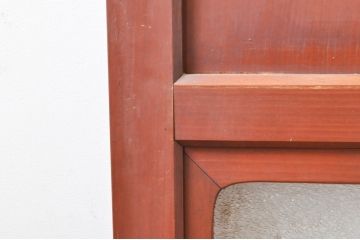 アンティーク建具　レーザー組子入れます!　上質な和を演出するガラス帯戸1枚(引き戸、ガラス戸、板戸)(R-069233)