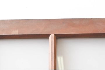 アンティーク建具　希少サイズ　どこか懐かしい雰囲気漂う幅狭ガラス戸2枚セット(引き戸)(R-069235)