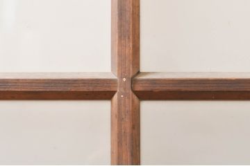アンティーク建具　希少サイズ　どこか懐かしい雰囲気漂う幅狭ガラス戸2枚セット(引き戸)(R-069235)