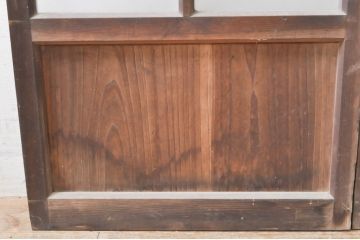 アンティーク建具　希少サイズ　どこか懐かしい雰囲気漂う幅狭ガラス戸2枚セット(引き戸)(R-069235)