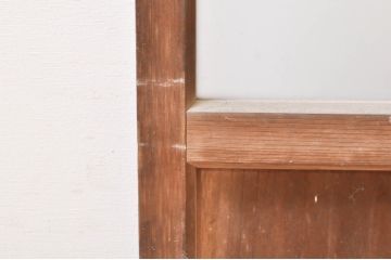 アンティーク建具　希少サイズ　どこか懐かしい雰囲気漂う幅狭ガラス戸2枚セット(引き戸)(R-069235)