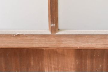 アンティーク建具　希少サイズ　どこか懐かしい雰囲気漂う幅狭ガラス戸2枚セット(引き戸)(R-069235)
