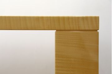 中古　美品　IDC大塚家具取り扱い　オーダー品　松創　ホワイトシカモア材のシンプルなダイニングテーブル(作業台、食卓、2人掛け、4人掛け、二人掛け、四人掛け)(定価約80万円)(R-069237)