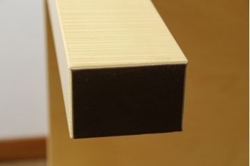 中古　美品　IDC大塚家具取り扱い　オーダー品　松創　ホワイトシカモア材のシンプルなダイニングテーブル(作業台、食卓、2人掛け、4人掛け、二人掛け、四人掛け)(定価約80万円)(R-069237)