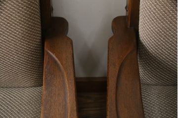 中古　美品　神戸洋家具　永田良介商店　クラシカルな佇まいが魅力の1人掛けソファ2脚セット(一人掛け、アームチェア、椅子、イス、いす)(R-069247)