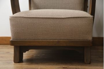 中古　美品　神戸洋家具　永田良介商店　クラシカルな佇まいが魅力の1人掛けソファ2脚セット(一人掛け、アームチェア、椅子、イス、いす)(R-069247)