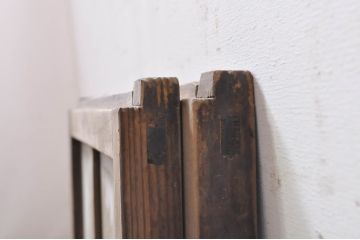 アンティーク建具　レトロな空間作りにおすすめな小さなガラス窓2枚セット(引き戸、ガラス戸)(R-069252)