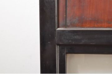 アンティーク建具　和モダンな空間作りにおすすめな漆塗りの幅広ガラス帯戸2枚セット(引き戸、ガラス戸)(R-069253)