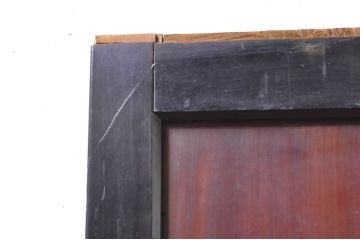 アンティーク建具　和モダンな空間作りにおすすめな漆塗りの幅広ガラス帯戸2枚セット(引き戸、ガラス戸)(R-069254)