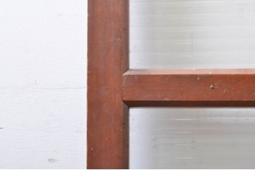 アンティーク建具　上手物!!レトロな空間作りにおすすめな腰板タモ材の幅狭モールガラス戸2枚セット(引き戸、板戸、ガラス帯戸)(R-069255)