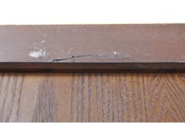アンティーク建具　上手物!!レトロな空間作りにおすすめな腰板タモ材の幅狭ダイヤガラス戸2枚セット(引き戸、板戸、ガラス帯戸)(R-069256)