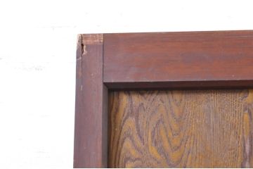 アンティーク建具　上手物!!レトロな空間作りにおすすめな腰板タモ材の幅狭ダイヤガラス戸2枚セット(引き戸、板戸、ガラス帯戸)(R-069257)