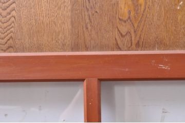 アンティーク建具　上手物!!レトロな空間作りにおすすめな腰板タモ材の幅狭ガラス戸2枚セット(引き戸、板戸、ガラス帯戸)(R-069258)