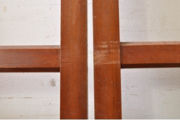 アンティーク建具　上手物!!レトロな空間作りにおすすめな腰板タモ材の幅狭ガラス戸2枚セット(引き戸、板戸、ガラス帯戸)(R-069258)