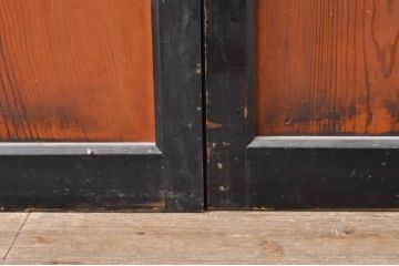 アンティーク建具　レーザー組子入れます!　上質な和の趣を感じさせるガラス帯戸2枚セット(引き戸)(R-069259)