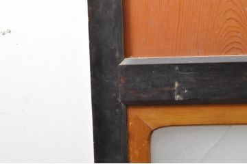 アンティーク建具　レーザー組子入れます!　上質な和の趣を感じさせるガラス帯戸2枚セット(引き戸)(R-069259)