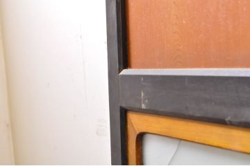 アンティーク建具　レーザー組子入れます!　上質な和の趣を感じさせるガラス帯戸2枚セット(引き戸)(R-069259)