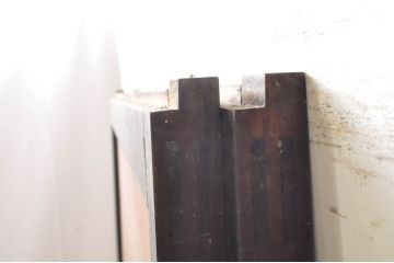 アンティーク建具　レーザー組子入れます!　上質な和の趣を感じさせるガラス帯戸2枚セット(引き戸)(R-069259)