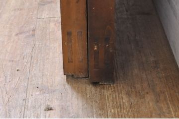 アンティーク建具　レーザー組子入れます!　上質な和の趣を感じさせるガラス帯戸2枚セット(引き戸)(R-069259)