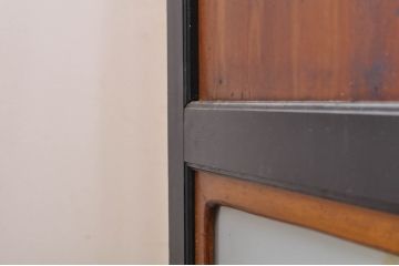 アンティーク建具　レーザー組子入れます!　和モダンな空間を演出するガラス帯戸4枚セット(引き戸、ガラス戸、板戸)(R-069260)