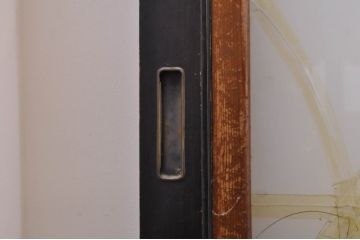 アンティーク建具　レーザー組子入れます!　和モダンな空間を演出するガラス帯戸4枚セット(引き戸、ガラス戸、板戸)(R-069260)