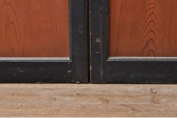 アンティーク建具　レーザー組子入れます!　和モダンな空間を演出するガラス帯戸4枚セット(引き戸、ガラス戸、板戸)(R-069260)