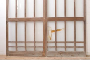 アンティーク建具　ペイント仕上げ限定　レトロな雰囲気づくりにおすすめな玄関戸2枚セット(ガラス戸、引き戸)(R-069261)