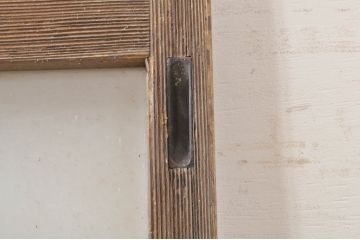 アンティーク建具　ペイント仕上げ限定　レトロな雰囲気づくりにおすすめな玄関戸2枚セット(ガラス戸、引き戸)(R-069261)