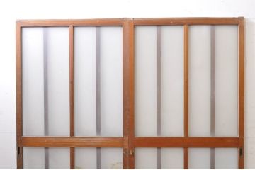 アンティーク建具　ペイント仕上げ限定　レトロな雰囲気づくりにおすすめな玄関戸2枚セット(ガラス戸、引き戸)(R-069261)