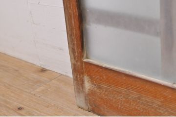 アンティーク建具　ペイント仕上げ限定　レトロな雰囲気づくりにおすすめな玄関戸2枚セット(ガラス戸、引き戸)(R-069261)