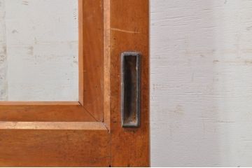 アンティーク建具　レトロな空間を演出するガラス帯戸2枚セット(引き戸、ガラス戸)(R-069262)