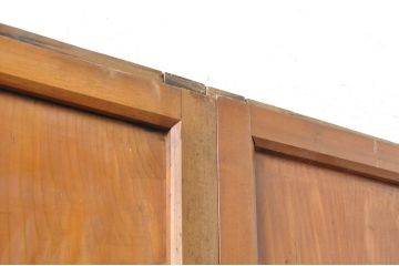 アンティーク建具　レトロな空間を演出するガラス帯戸2枚セット(引き戸、ガラス戸)(R-069262)