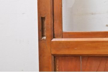 アンティーク建具　レトロな空間を演出するガラス帯戸2枚セット(引き戸、ガラス戸)(R-069262)