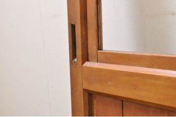 アンティーク建具　レトロな空間を演出するガラス帯戸2枚セット(引き戸、ガラス戸)(R-069262)