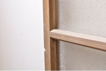 アンティーク建具　温かみのある木味が魅力的な幅狭ガラス戸4枚セット(引き戸)(R-069263)
