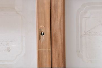 アンティーク建具　温かみのある木味が魅力的な幅狭ガラス戸4枚セット(引き戸)(R-069263)