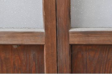 アンティーク建具　温かみのある木味が魅力的な幅狭ガラス戸4枚セット(引き戸)(R-069263)