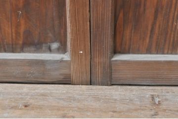 アンティーク建具　温かみのある木味が魅力的な幅狭ガラス戸4枚セット(引き戸)(R-069263)