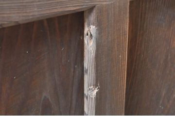 アンティーク建具　温かみのある木味が魅力的な幅狭ガラス戸4枚セット(引き戸)(R-069263)