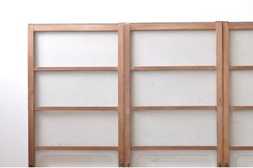 アンティーク建具　温かみのある木味が魅力的な幅狭ガラス戸4枚セット(引き戸)(R-069263)