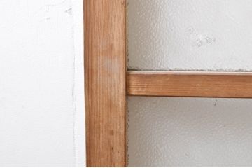 アンティーク建具　温かみのある木味が魅力的な幅狭ガラス戸4枚セット(引き戸)(R-069263)