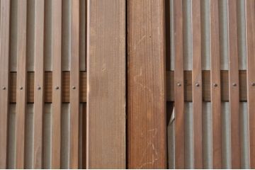 アンティーク建具　和の風情を感じられる裏障子付き格子戸2枚セット(引き戸、障子戸、ガラス帯戸)(R-069264)