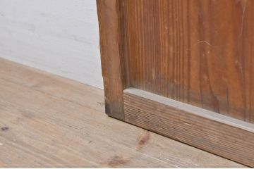 アンティーク建具　和の風情を感じられる裏障子付き格子戸2枚セット(引き戸、障子戸、ガラス帯戸)(R-069264)