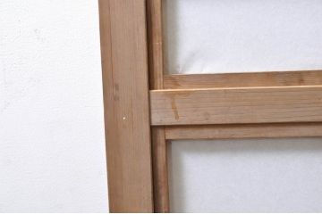 アンティーク建具　和の風情を感じられる裏障子付き格子戸2枚セット(引き戸、障子戸、ガラス帯戸)(R-069264)