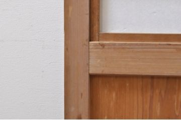 アンティーク建具　和の風情を感じられる裏障子付き格子戸2枚セット(引き戸、障子戸、ガラス帯戸)(R-069264)