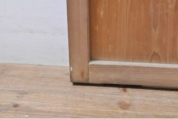 アンティーク建具　和の風情を感じられる裏障子付き格子戸2枚セット(引き戸、障子戸、ガラス帯戸)(R-069264)