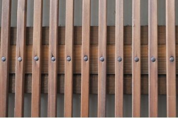 アンティーク建具　大正ロマン　和の風情を感じられる裏ガラス入り格子戸2枚セット(引き戸、ガラス戸、ガラス帯戸)(R-069272)