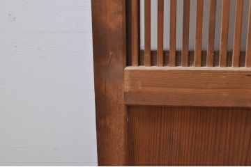 アンティーク建具　大正ロマン　和の風情を感じられる裏ガラス入り格子戸2枚セット(引き戸、ガラス戸、ガラス帯戸)(R-069272)
