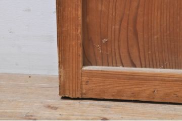 アンティーク建具　大正ロマン　和の風情を感じられる裏ガラス入り格子戸2枚セット(引き戸、ガラス戸、ガラス帯戸)(R-069272)